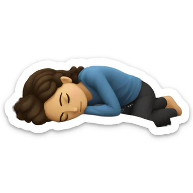 Wavy brunett girl Sleeping on the books sticker