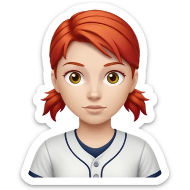 Softball player with red hair sticker
