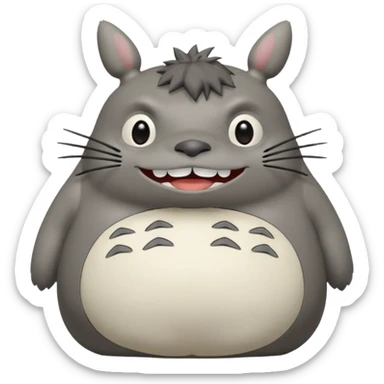 Totoro tierno que se parezca al real sonriendo tierno sticker