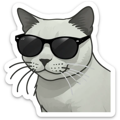 Cat wearing sunglasses sticker