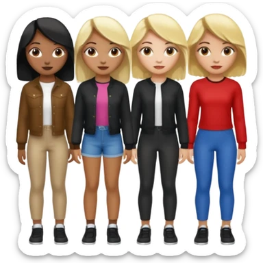 BLACKPINK 4 girls, hair colors: 1 blonde, 2 black, 1 brown sticker