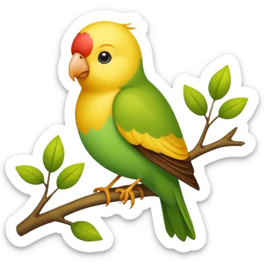 A love bird with color green and his head yellow  sticker