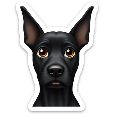 Black dog with pointed straight ears sticker