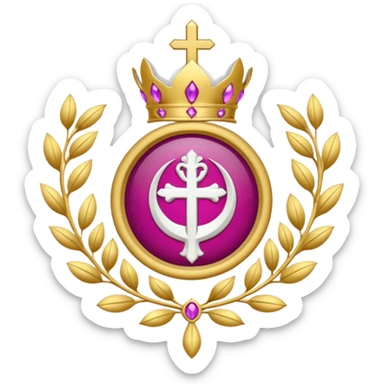 ave maria's emblem with a touch OF MAJENTA sticker