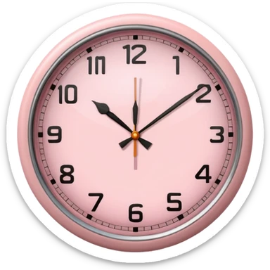 soft pink clock sticker