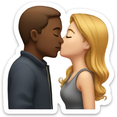 two people kissing sticker