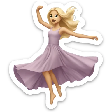 blonde long haired girl dancing in  dress sticker
