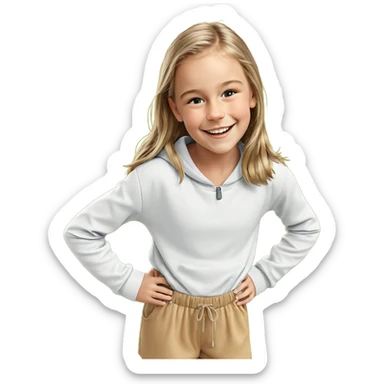 smiling girl in outdoor scene sticker