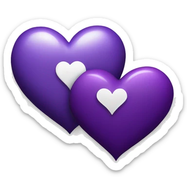 Artistic Purple Heart and white heart  sticker