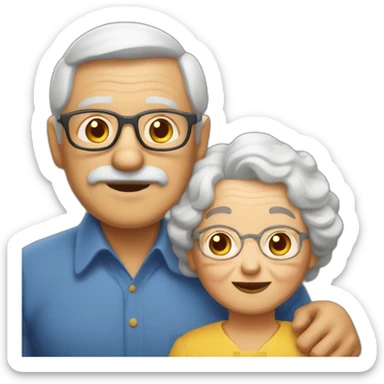 abuelo pelo canoso y abuela pelo rubio sticker