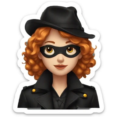 Chat noir avec fille rousse  sticker