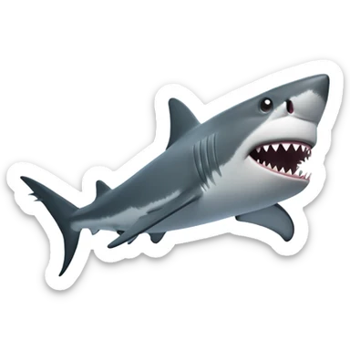 Shark holding a gun sticker
