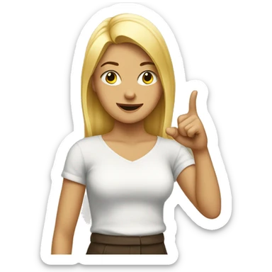 blonde girl pointing finger to herself with body sticker