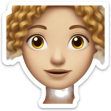 Girl with pale skin and long brown curly hair  sticker