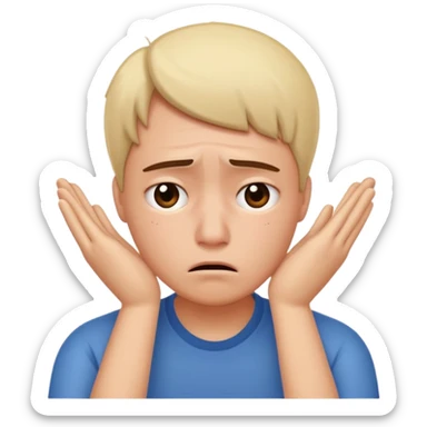 Disappointed exhausted with a sigh and a face palm  emoji ￼￼ sticker