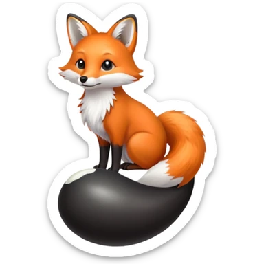 fox tail with a small black egg at the base of the tail sticker