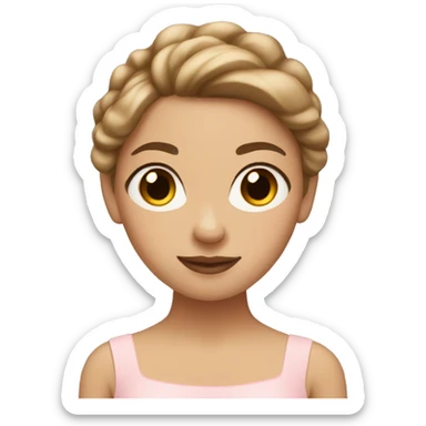 Ballerina with light skin and brown hair sticker
