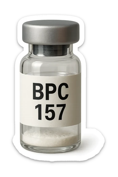 BOCCETTA DI FIALA MEDICA CON LA SCRITTA "BPC 157" SULL'ETICHETTA, iperrealistiche 4k sticker