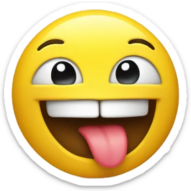 1 yellow smiley with a closed mouth smile and tongue out the side of the mouth. yummy concept sticker