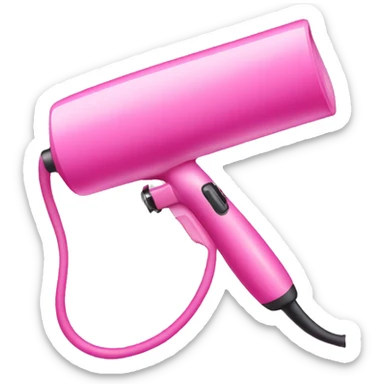 pink hair curling iron sticker