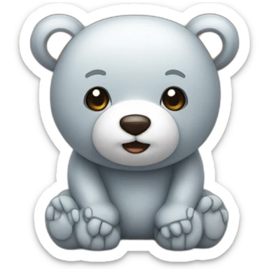 coding cute bear sticker