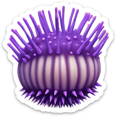 purple sea urchin (Strongylocentrotus purpuratus) purple ball with lots of lighter purple spikes sticker