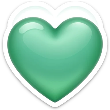 green heart looking ios but the color is more like seaform sticker