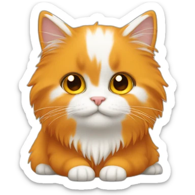 gato naranja con blanco de pelo peludo sticker
