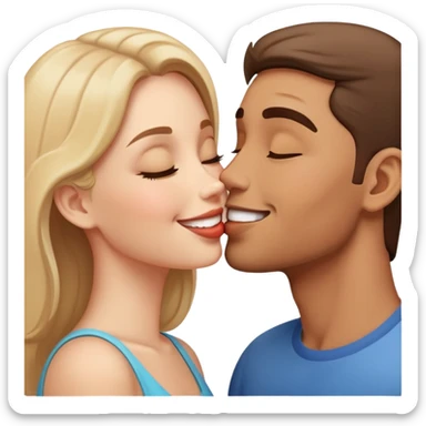 couple sharing a kiss sticker