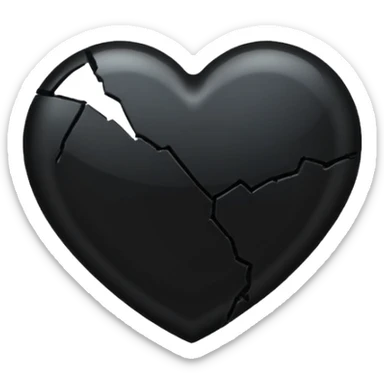 Black heart break sticker