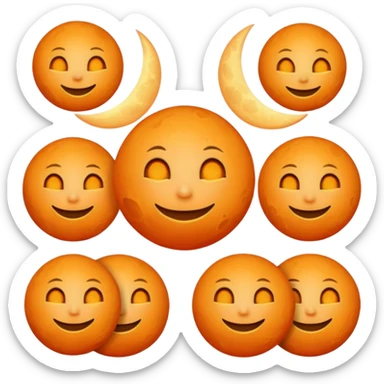 orange moon sticker
