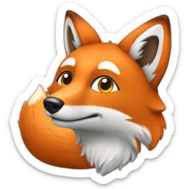 Un renard en peluche avec des sourcile pas content sticker