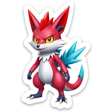 Cool Shiny Digimon-Weavile-Zangoose-hybrid full body sticker