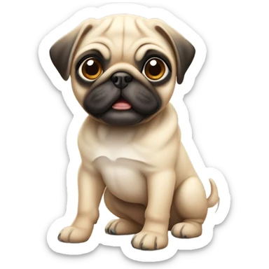 Cute pug puppies  sticker