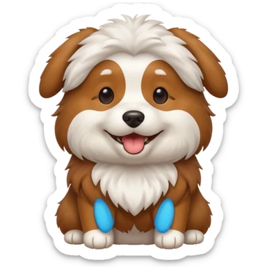 A brown and white dog  sticker