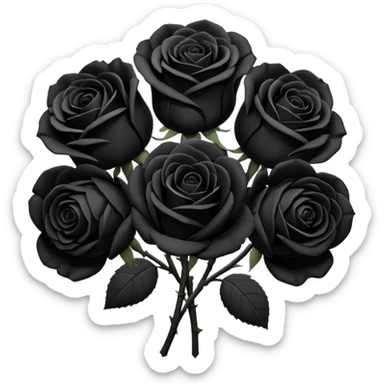 Black rose bouquet  sticker