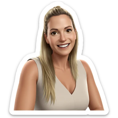 smiling girl in restaurant sticker