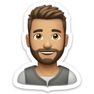 Buzcut haircut and faded beard boy sticker