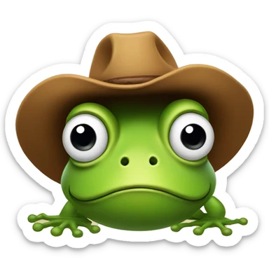 Frog wearing a cowboy hat sticker