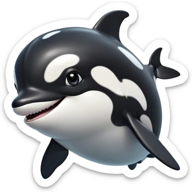 cinematic-comical-orca-portrait-emoji,-head-tilted-dramatically-with-an-exaggeratedly-shocked-expression,-featuring-a-sleek-black-and-white-body-with-wide,-comically-expressive-eyes-full-of-playful-disbelief-and-animated-flippers,-simple sticker