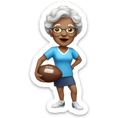 light skinned Granny playing football sticker