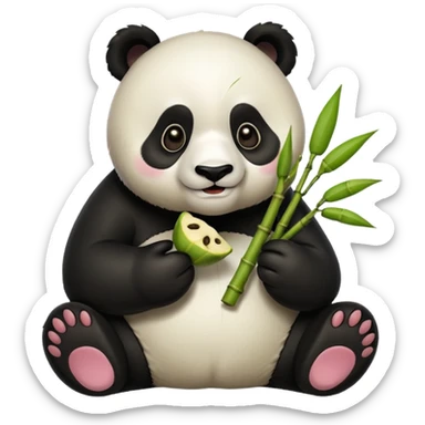 bamboo eating panda sticker