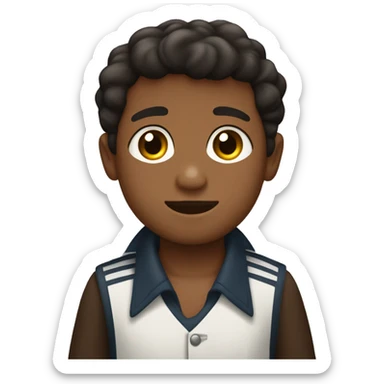 un niño pelo negro ojos marrón y traje marinero  sticker
