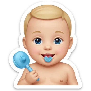 emoji baby with sucker sticker
