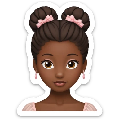 ballet bun  black princess sticker