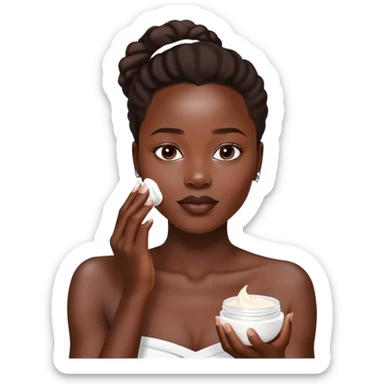 Lupita Nyong'o bare shoulders applying face cream skin care sticker