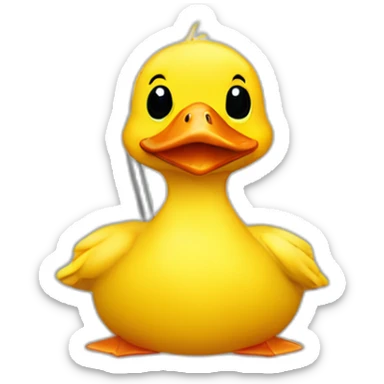 duck with big danish flag cap sticker