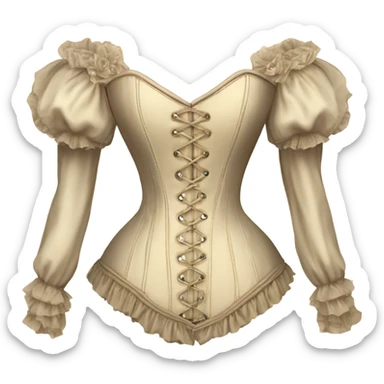 vintage rococo light beige corset with sleeves  sticker