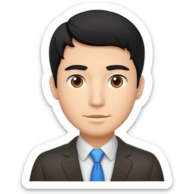 Male Virtual Assistant with Black Hair sticker