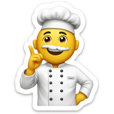 Chef emoji blowing a kiss sticker